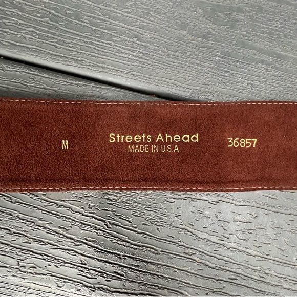 STREETS AHEAD BROWN SOFT LEATHER BELT SIZE MEDIUM NEW - Picture 8 of 9